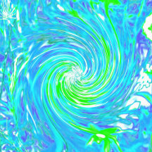 Cool Abstract Retro Aqua and Lime Green Swirl