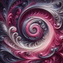 Abstract Swirling - Pink, Gray and White