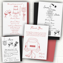 Hand Drawn Illustrations Doodles Maroon or Black