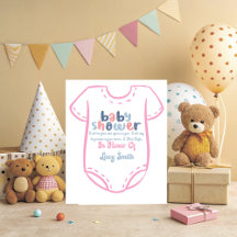 Psalm 9:6 Girl Baby Shower Bodysuit Invitation 