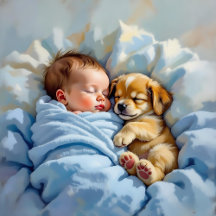 Cute Baby Boy and Puppy Baby Shower