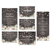 Rustic Bohemian String Lights Floral Wedding Coll.