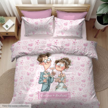 Funny Quirky Wedding Couples Duvet Covers #188W