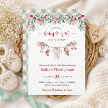 Christmas Baby Girl Clothesline Baby Shower