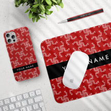 White Garland, Red Background, Black