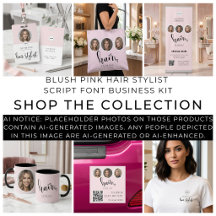Blush Pink Hair Stylist Calligraphy Business Kit