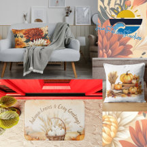 Fall Throw Pillows and Doormats