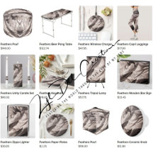 Gifts with feathers design