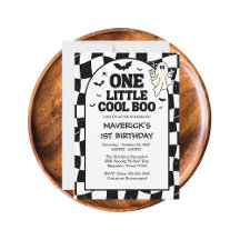 Retro Ghost One Halloween Boy 1st Birthday