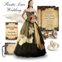 Rustic Lace Wedding Invitation Suite 