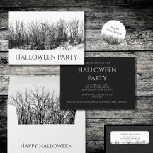 Gothic Black White Spooky Halloween Party 