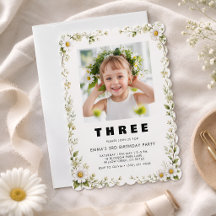 Daisy Baby Girl Birthday Party Invite