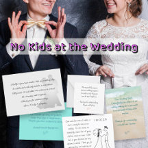 No Kids Wedding Message Enclosure Cards