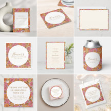 Boho Earthy Ochre Orange Floral Bridal Shower