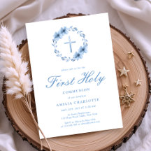 Modern Minimalist First Communion Invitations