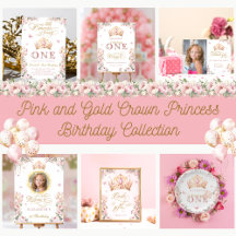 Pink and Gold Crown Princess Birthday Collection