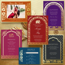 Gilded Elephant | Wedding Invitation Suite