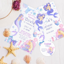 Colorful Our Little Mermaid Birthday Collection 