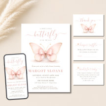 A Little Butterfly &  Blush Pink Bow