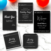 Simple Black And White Modern Birthday Collection