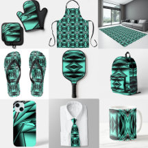 Black White Turquoise Ombre Modern Abstract Art