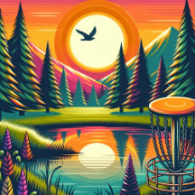 Retro Disc Golf Pin Reflection