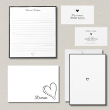 Minimalist Heart Stationery