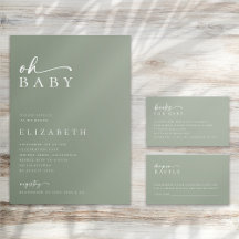 Modern Minimalist Script Oh Baby Shower Collection