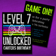 Level Up - Level 7 Unlocked 7th Birthday