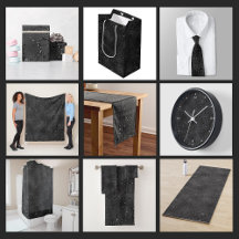 Black Monochromatic Sparkling Background 