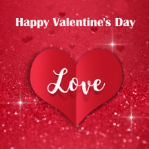 Valentine's Day Red Paper Heart Glitter
