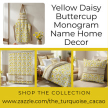 Yellow Daisy Buttercup Monogram Name Home Decor