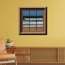 Fake Window Views Beach Scenes