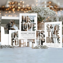 Simple Modern Just Love Photo Words Wedding