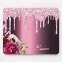 Glitter drip on purple burgundy metallic