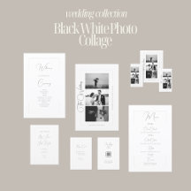 Elegant Black and White Photo Collage Wedding