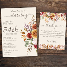 Fall Foliage Autumn Colors Ivory Birthday Party