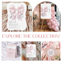 Chic Pink Bow Baby Shower Collection