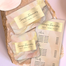 Watercolor Faux Gold Foil Blush Pink Business