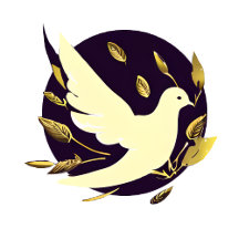 Purple and Gold Peace Dove