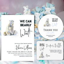 We Can Bearly Wait Polar Bear Winter Baby Shower