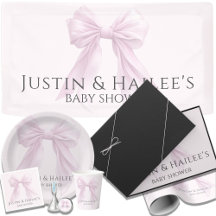 Pink Bow Girl Coquette Baby Shower Supplies