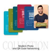 Modern QR Code Photo Networking Card Designs