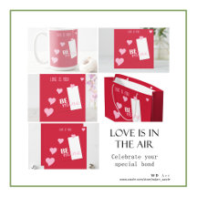 Valentine's Day Be Mine, Pink Hearts on Red