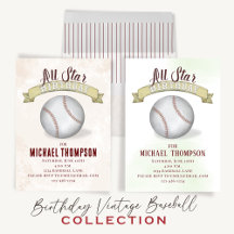 Vintage Baseball Birthday All Star Banner