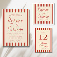 Red Ivory Retro Stripes