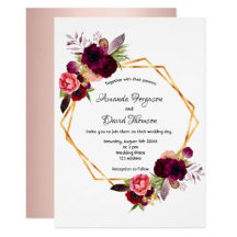 Wedding invitation suite - rose gold geometric