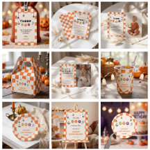 Halloween Colorful Birthday Orange Gingham