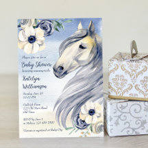 Flowery sand grey blue horse