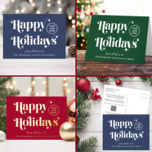 Business Logo Happy Holidays Christmas Cards